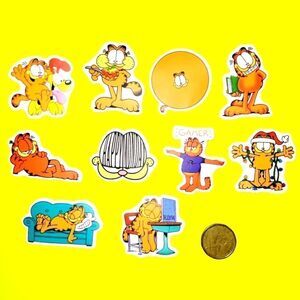 3/$20 Brand New 10x Garfield Waterproof Stickers